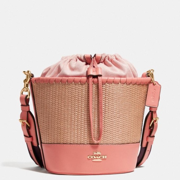 Coach Handbags - Sale!HOST PICK! Coach Leather Straw Bucket Bag NWT